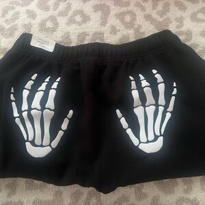 NWT VS PINK Ivy Fleece Campus Sweatpants in Pure Black Skeleton